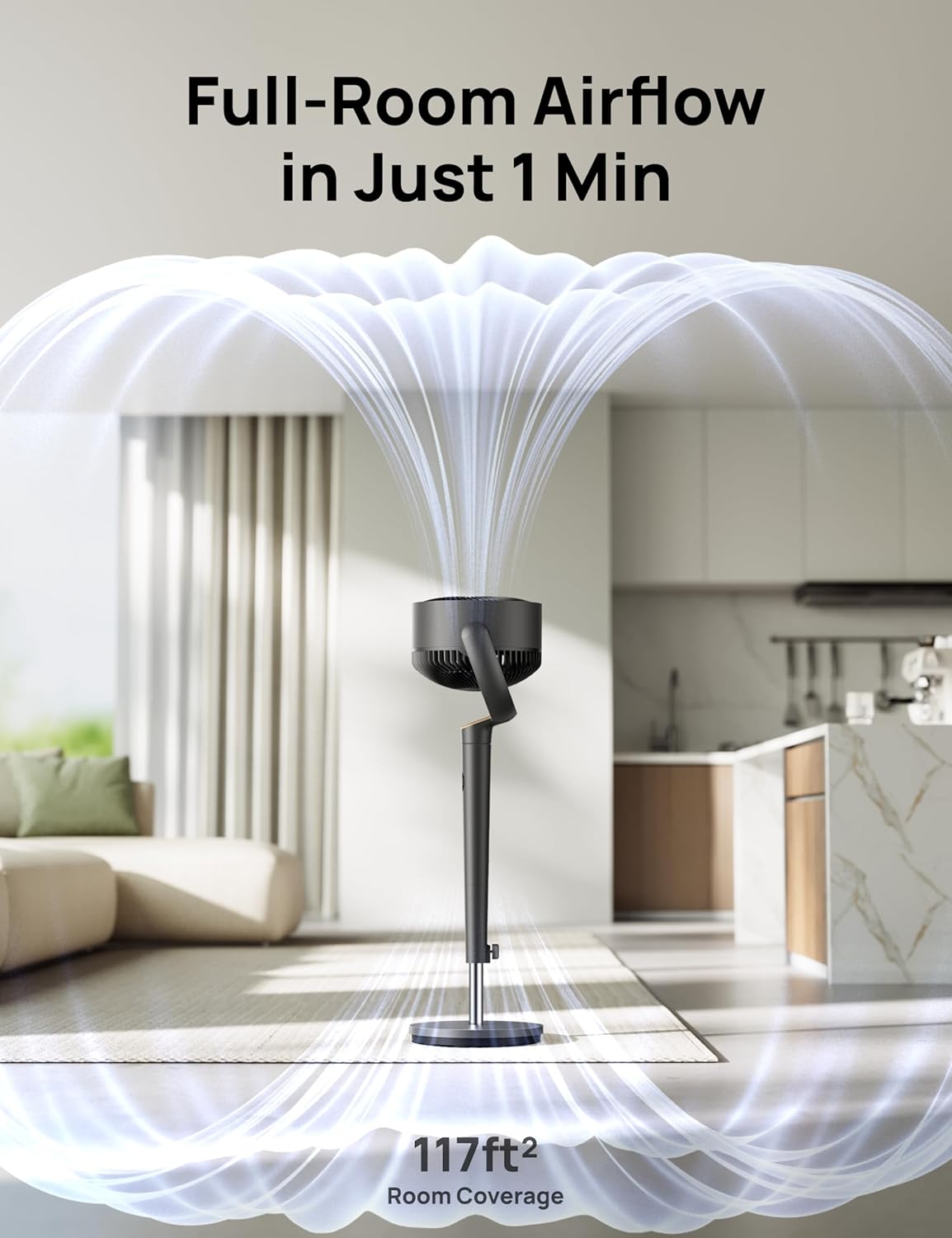 120° Oscillating Standing Fan