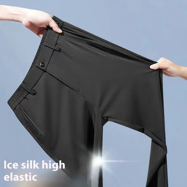 Ice Silk Leisure Straight Loose Trousers Men