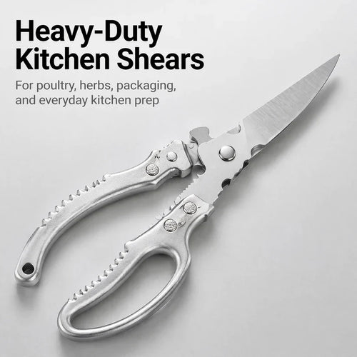 Heavy-Duty Multi-Purpose Kitchen Shears – Stainless Steel Poultry & Herb Scissors for Effortless Food Prep