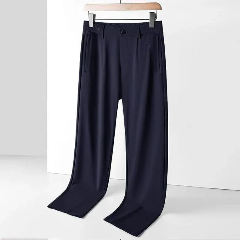 Ice Silk Leisure Straight Loose Trousers Men