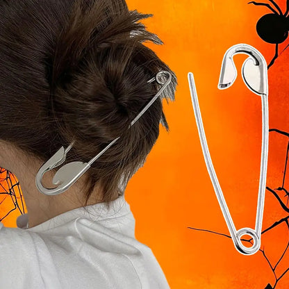 New Large Safety Pin Metal Hair Claws