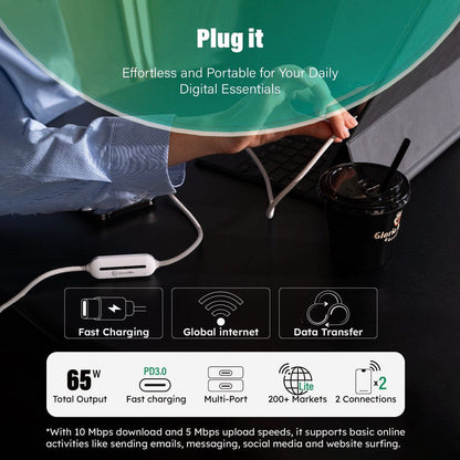 Innovative charging cable with integrated internet and WiFi